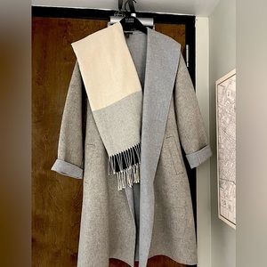 Eileen Fisher double faced wool coat and matching scarf.